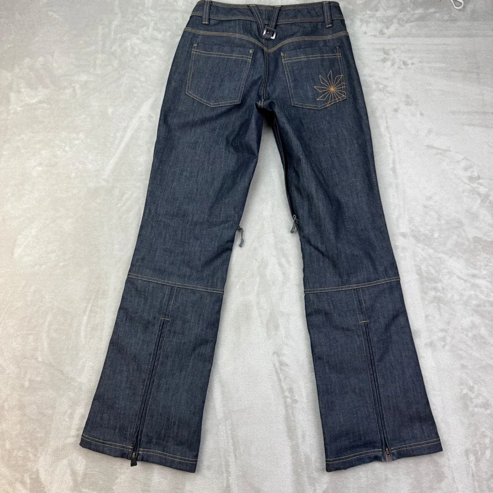 Athleta Denim Snow Pants Womens 0 Blue Flare Ski Snowboard Winter Hiking 2011